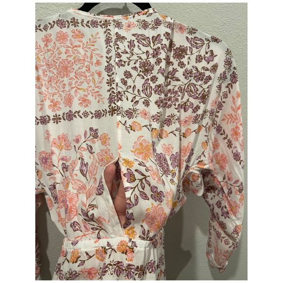 POUPETTE ST BARTH Bohemian Floral Long Shirt Ilona Asymmetrical Long Dress - Picture 7 of 7